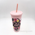 rubber feeling black plastic Double Wall tumbler for 22oz/24oz/650ml straw tumbler